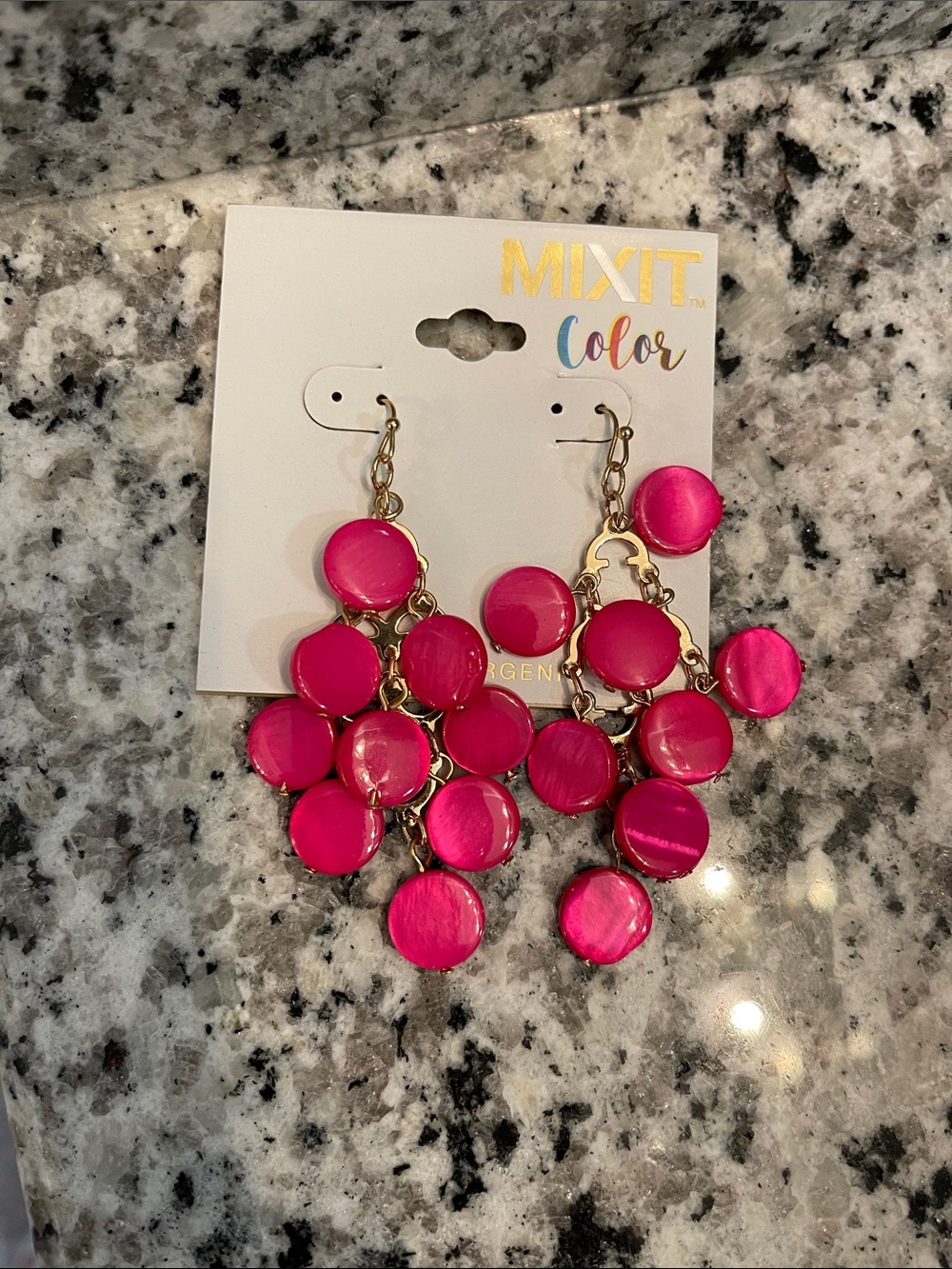 Mixit Hot Pink Cascade Disc Dangle Earrings